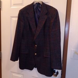 Austin Reed Vintage 44 x 31 Herringbone Tweed Wool Blazer Sport Coat Made in USA
